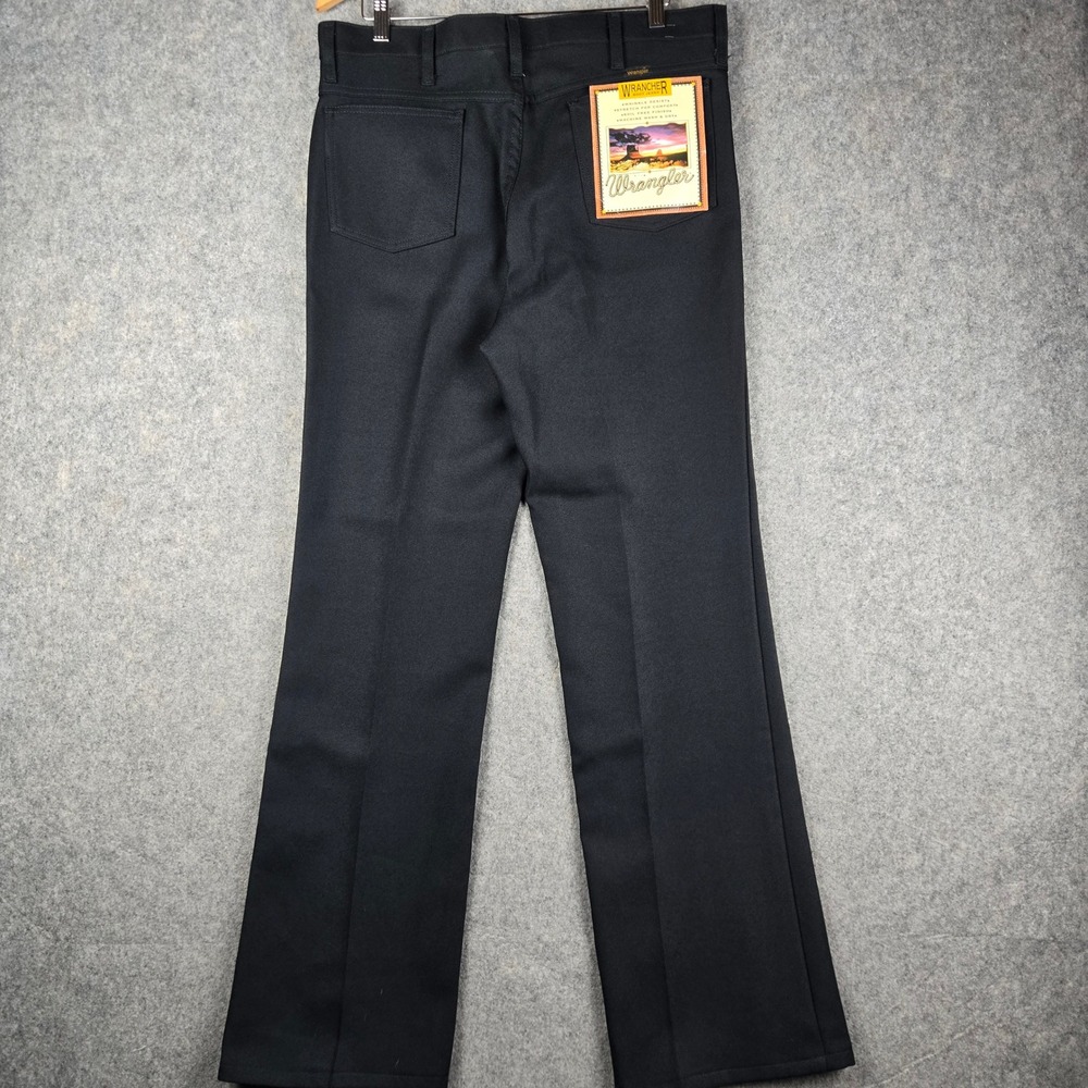 Wrangler Wrancher Dress Jeans Mens 36x34 Black Bootcut Western Cowboy New